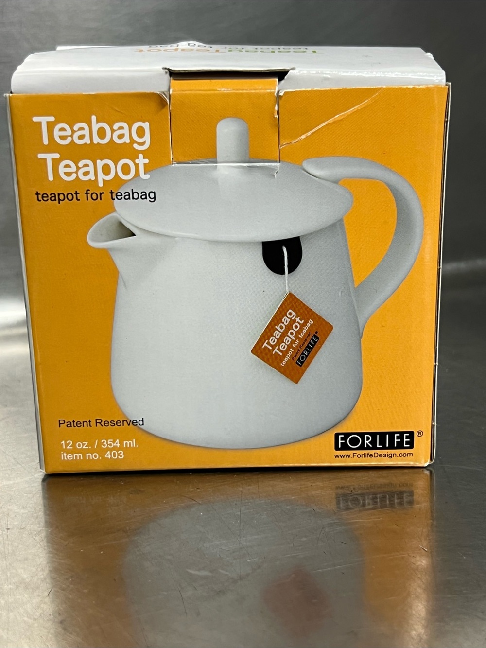 ForLife Company 12 Oz White Tea Bag Ceramic Teapot -  NWOT